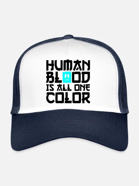 Paix Monde Paix Droits de l’homme Liberté - Casquette trucker  - blanc/marine - Devant