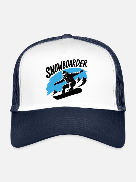 Snowboard Snowboarder Snowboard Sports d’hiver - Casquette trucker  - blanc/marine - Devant