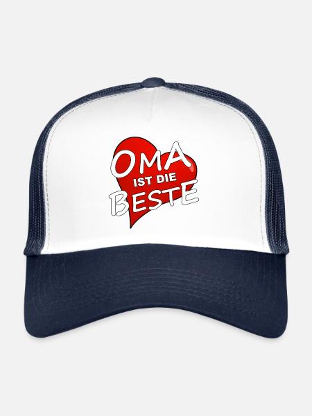 GRAND-MÈRE EST LA MEILLEURE - Casquette trucker  - blanc/marine - Devant