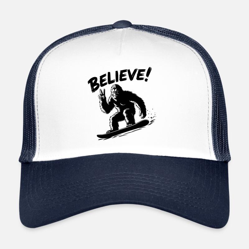 Sasquatch Bigfoot Snowboard Snowboarder Casquette trucker 