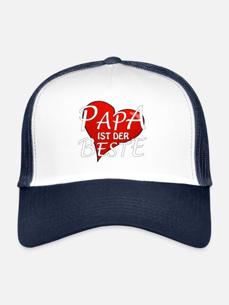 PAPA EST LE MEILLEUR - Casquette trucker  - blanc/marine - Devant