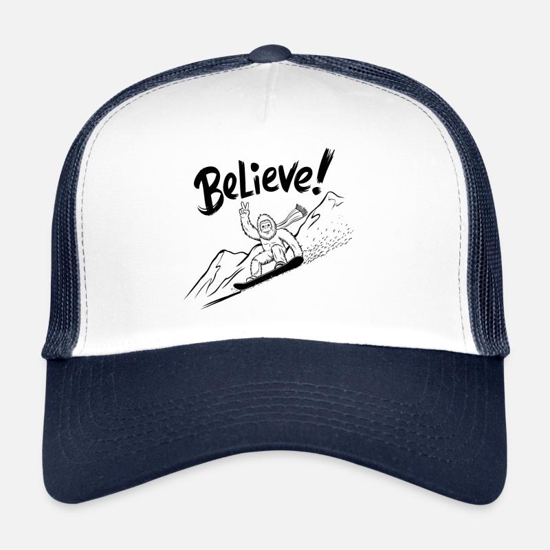 Sasquatch Bigfoot Snowboard Snowboarder Casquette trucker 
