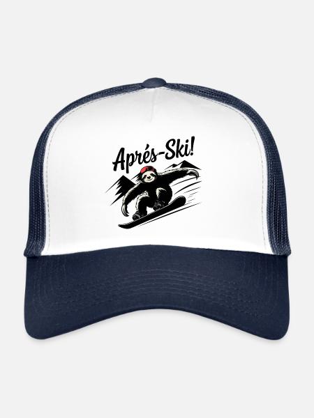Sloth Sloth Snowboard Après Ski - Trucker Cap - white/navy - Front