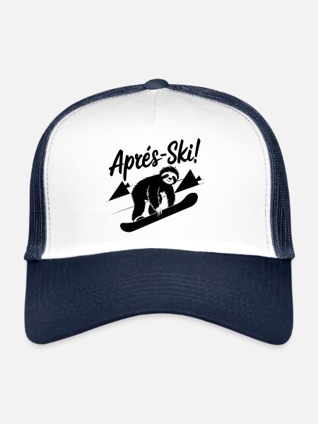 Sloth Sloth Snowboard Après Ski - Trucker Cap - white/navy - Front