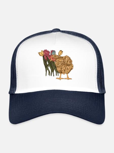 Chicken Chickens Poultry Chicken Coop Flowers - Trucker Cap - white/navy - Front