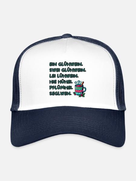 Funny mulled wine gift for Christmas markets - Trucker Cap - white/navy - Front