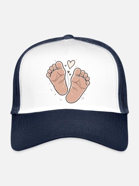 Mignons Pieds de Bébé Pieds de Bébé - Casquette trucker  - blanc/marine - Devant