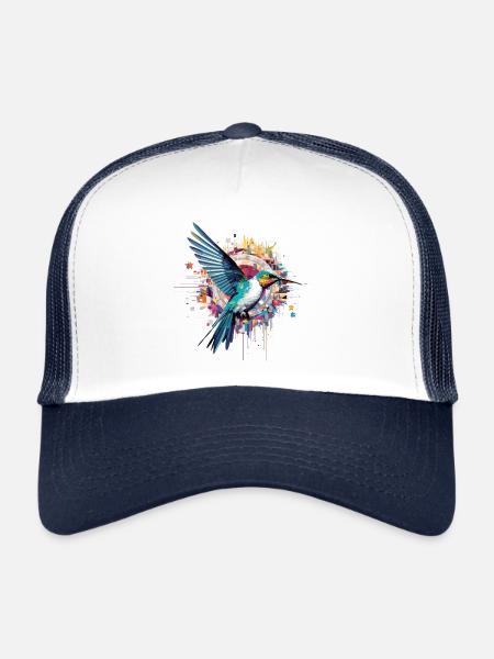 Kolibri Vogel Tierfreiheit Welt Tierwelt - Trucker Cap - Weiß/Navy - Vorne