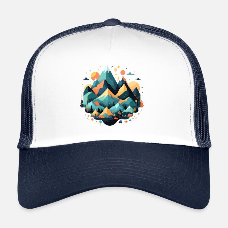 Serene Landscape Calm Tranquil Nature Mountains Trucker Cap