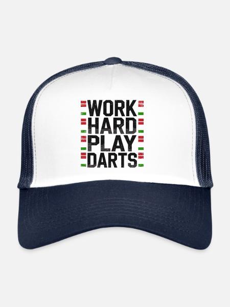 Work Hard Play Darts Darts Player Darts Sport - Trucker Cap - white/navy - Front