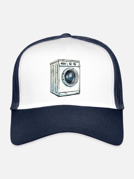 Machine à laver - Casquette trucker  - blanc/marine - Devant