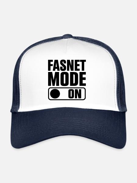 Mode Fasnet activé - Casquette trucker  - blanc/marine - Devant