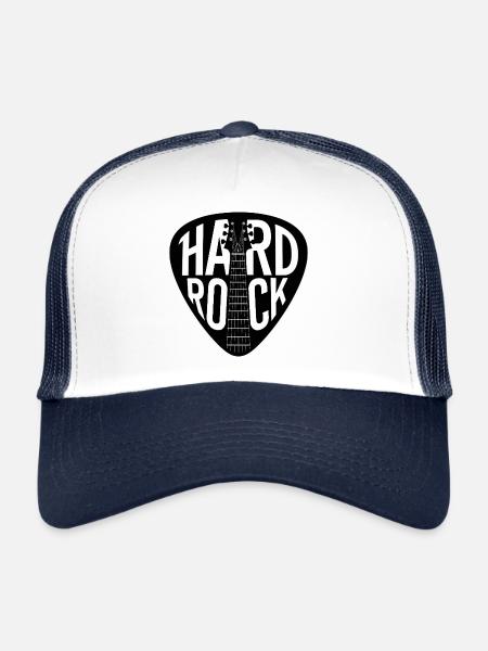 Hard Rock Guitar Pick - Trucker Cap - white/navy - Front
