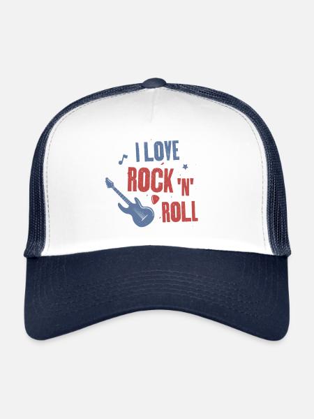I love rock and roll - Trucker Cap - white/navy - Front
