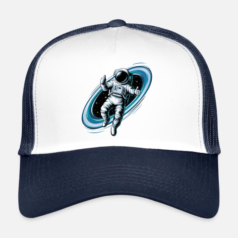 Un astronaute cool dans l’espace avec le pouce levé - Casquette trucker  - blanc/marine