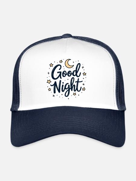 Good Night Dreamer Cozy Look - Trucker Cap - white/navy - Front