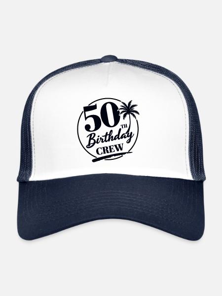 50e anniversaire Crew Chemise d’anniversaire drôle - Casquette trucker  - blanc/marine - Devant
