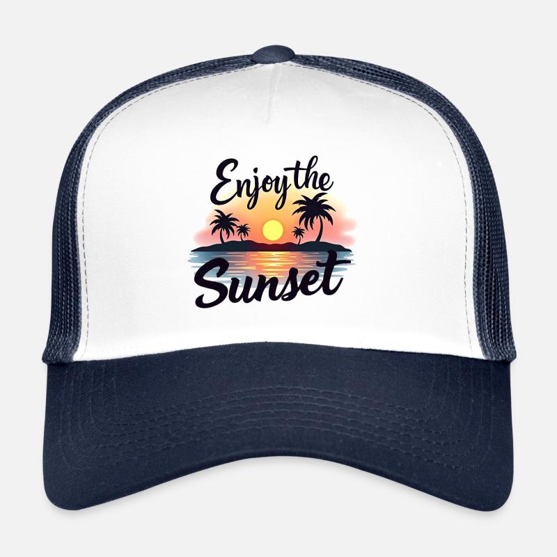 Profitez de l’ambiance estivale du coucher de soleil au coucher du soleil Casquette trucker 