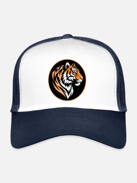 Tiger Portrait - Trucker Cap - white/navy