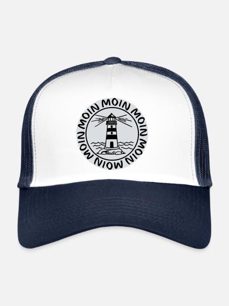 Phare de Moin Moin – Conception côtière maritime - Casquette trucker  - blanc/marine - Devant