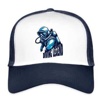 Diving Legend Scuba Diver - Trucker Cap - white/navy - Front
