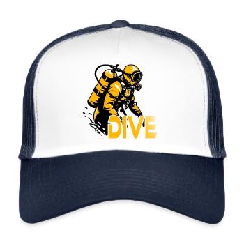 Dive Smoker Scuba Diving Diver Diving School - Trucker Cap - white/navy - Front