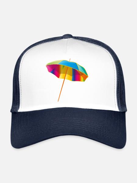 Parasol coloré aux couleurs vives - Casquette trucker  - blanc/marine - Devant