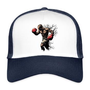 boxen boxkampf kampfsport boxer training - Trucker Cap - Weiß/Navy - Vorne