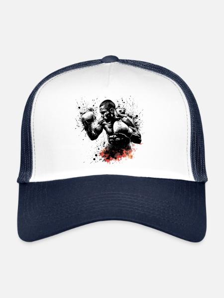 Fighter boxing boxer cool motif - Trucker Cap - white/navy - Front
