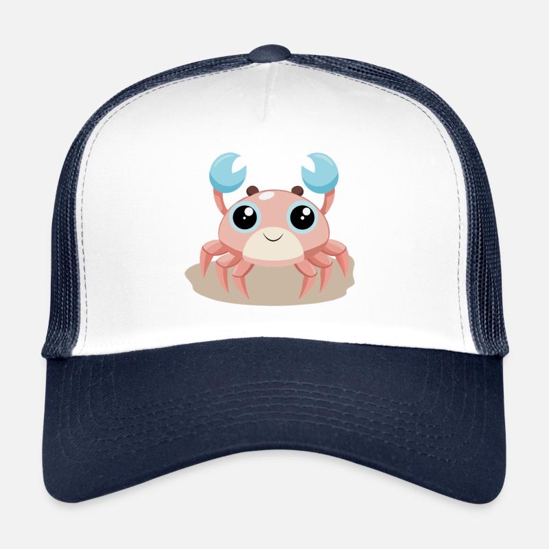 Bébé crabe joyeux sur la plage (v02) Casquette trucker 