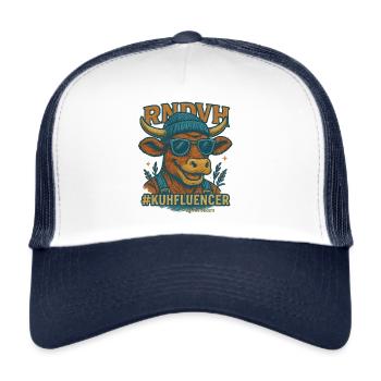 Kuhfluencer - Trucker Cap - Weiß/Navy - Vorne