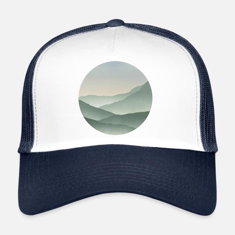Montagnes aux tons pastel Sérénité Casquette trucker 