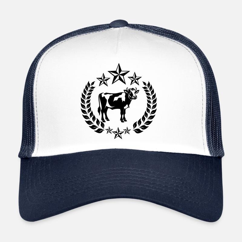 Cow in Laurel Wreath with Stars Trucker Cap