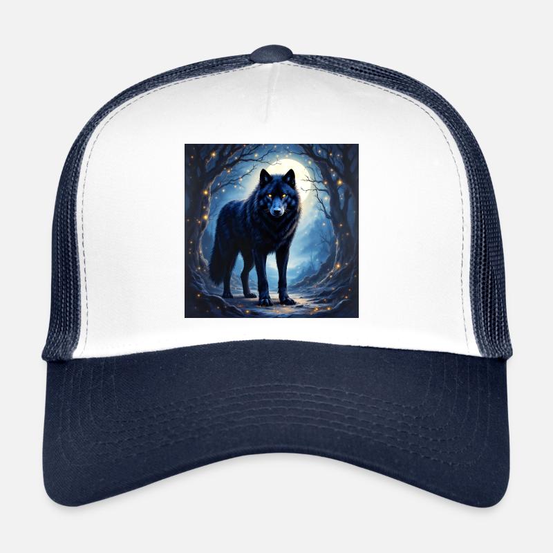 Animal Totem Loup Noir Casquette trucker 