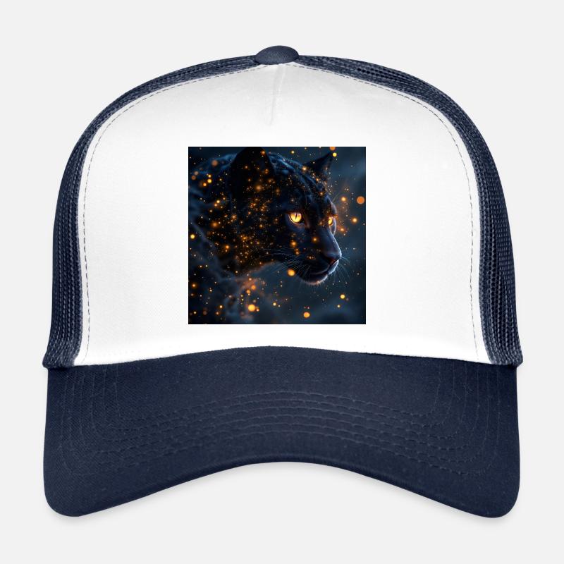 Krafttier Schwarzer Guepard - Trucker Cap - Weiß/Navy