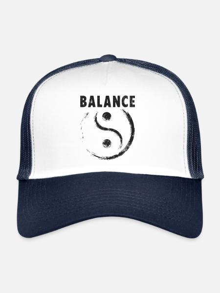 Équilibre Yin et Yang - Casquette trucker  - blanc/marine - Devant