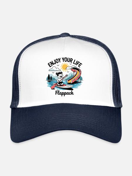 Enjoy Your Life - Flappach SUP-Spaß - Trucker Cap - Weiß/Navy - Vorne
