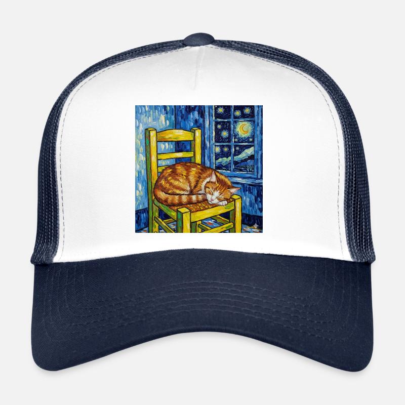 Kat van Gogh Ciel étoilé - Casquette trucker  - blanc/marine