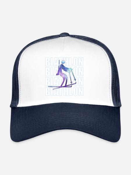 Biathlon Winter Sports Biathletes - Trucker Cap - white/navy - Front