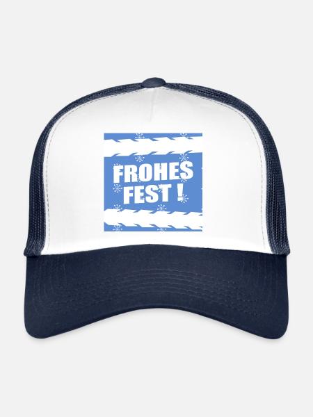 Vélo de Noël Hiver - Casquette trucker  - blanc/marine - Devant