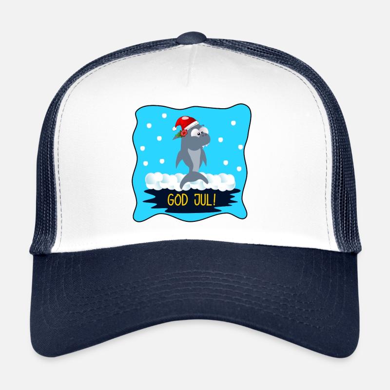 Merry Christmas Funny Shark Trucker Cap