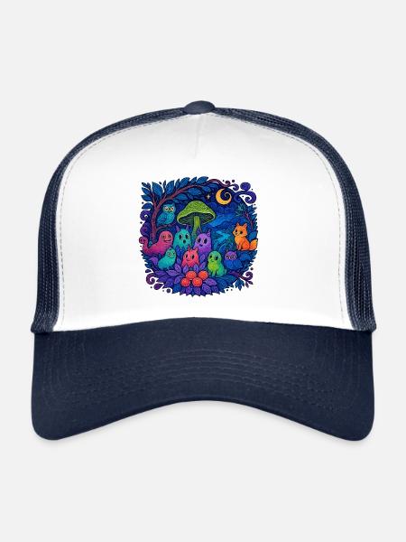 Neon Monster Family and Friends - Trucker Cap - white/navy - Front