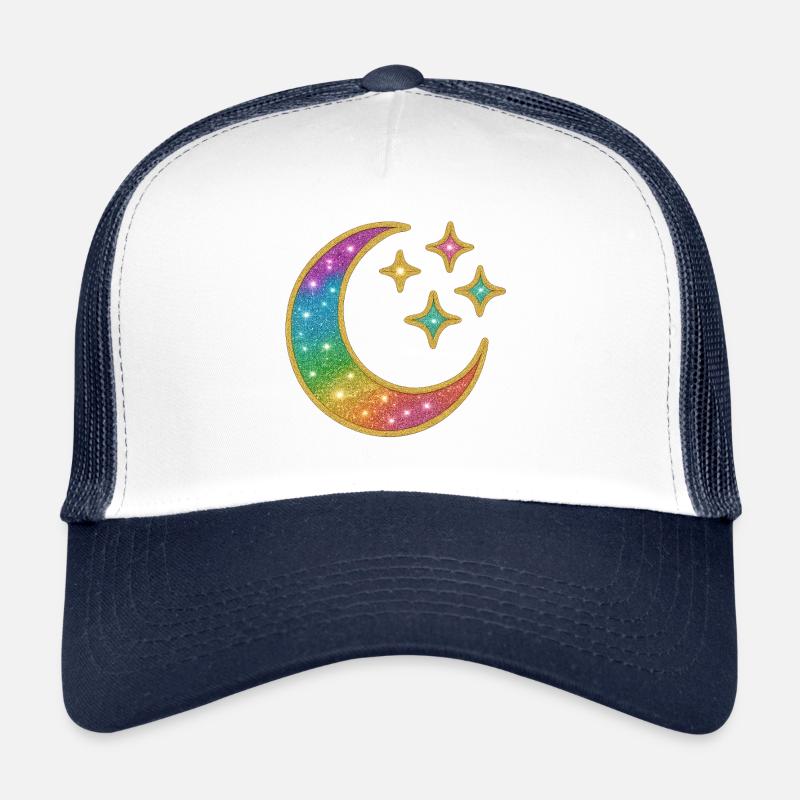 Bébé Lune | Arc-en-ciel Lune Étoile Paillettes Casquette trucker 