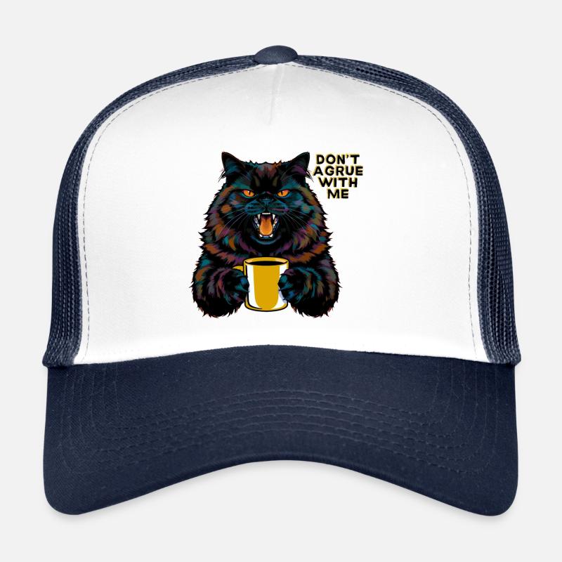 Chat avec la phrase « Ne discute pas avec moi » Casquette trucker 