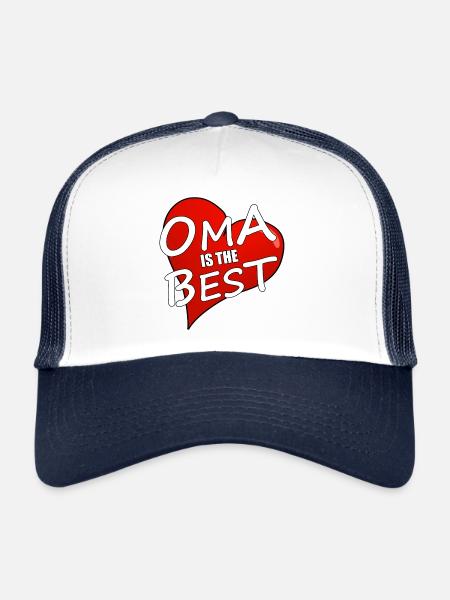 GRANDMA IS THE BEST - Trucker Cap - white/navy - Front