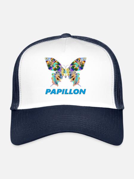 Papillon - Trucker Cap - white/navy - Front