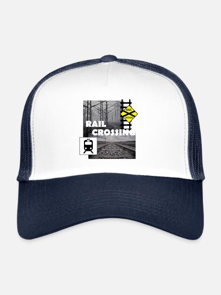 PASSAGE À NIVEAU - Casquette trucker  - blanc/marine - Devant