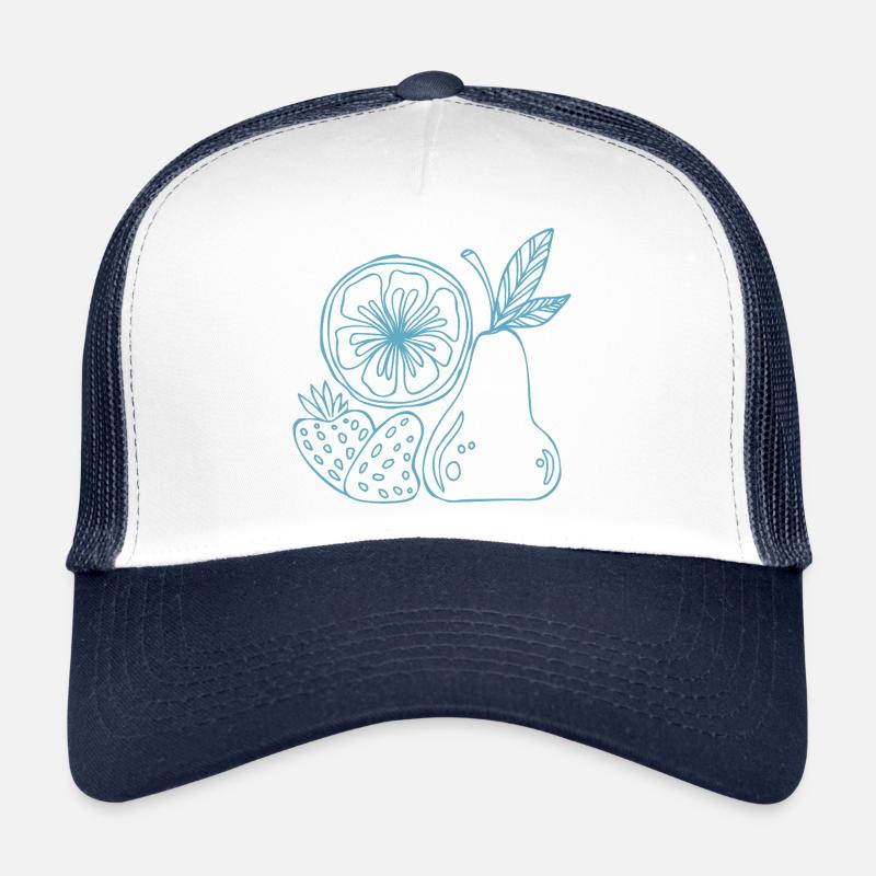 Fruit Lines Blue Sketch Trucker Cap