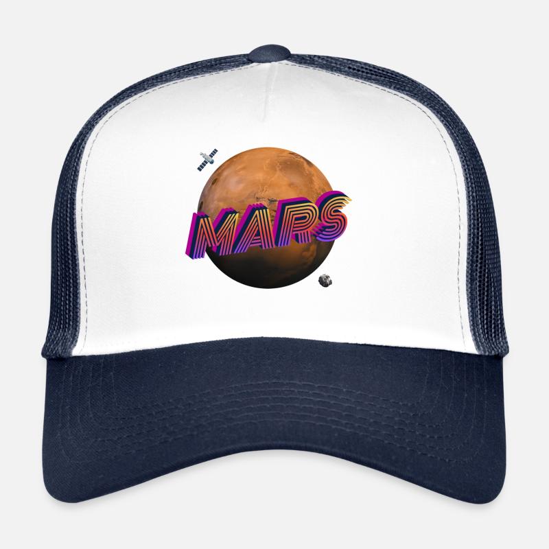 Mars – Weltraumserie - Trucker Cap - Weiß/Navy