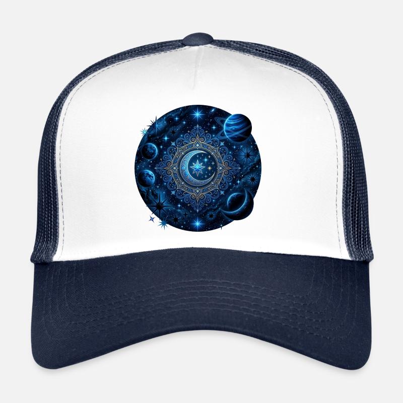 Planètes spatiales Galaxies Étoiles Lunes Casquette trucker 